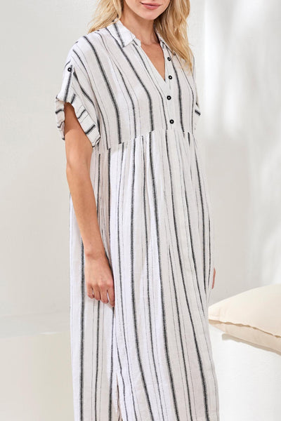 TRIBAL - FLOWY GAUZE SHIRT DRESS - 6095O-5400