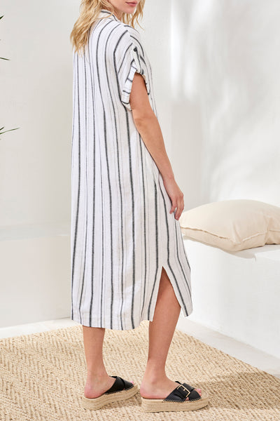 TRIBAL - FLOWY GAUZE SHIRT DRESS - 6095O-5400