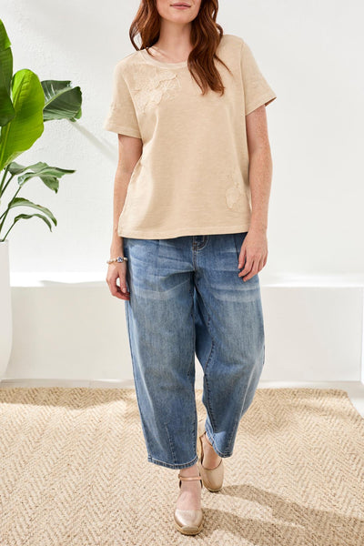 TRIBAL - CREW NECK WITH EMBROIDERY AND APPLIQUÉ DETAILS - 6132O-5559 - 2 Colours
