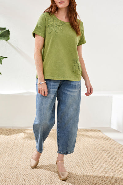 TRIBAL - CREW NECK WITH EMBROIDERY AND APPLIQUÉ DETAILS - 6132O-5559 - 2 Colours