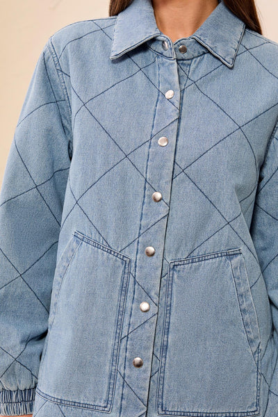 TRIBAL - DENIM QUILTED JACKET - 6242O-5605