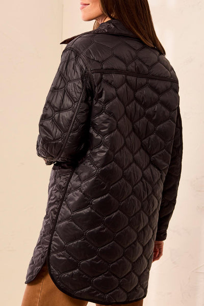 TRIBAL - BLACK / BROWN  REVERSIBLE QUILTED JACKET - 6248O-5634