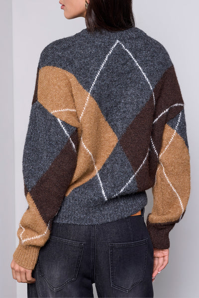 TRIBAL - LOFTY ARGYLE SWEATER CARDIGAN - 6263O-2026