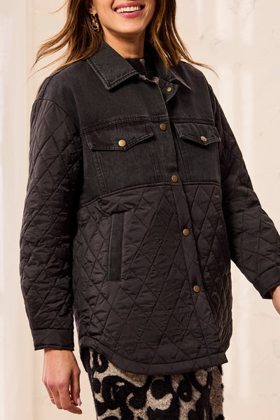 TRIBAL- MIXED MEDIA DENIM / QUILTED JACKET - 6285O-5795