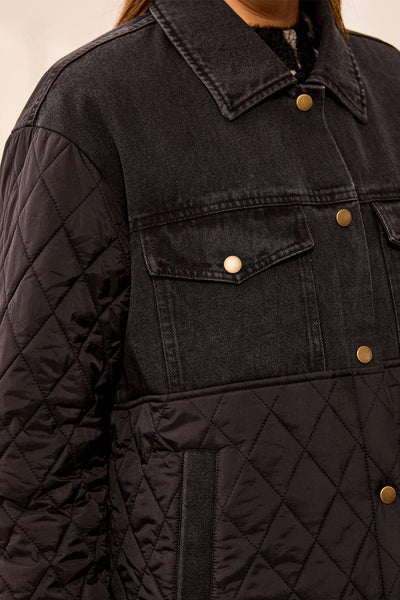 TRIBAL- MIXED MEDIA DENIM / QUILTED JACKET - 6285O-5795