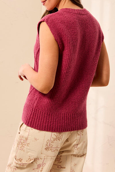 TRIBAL - SPLIT NECK SWEATER VEST - 6316O-5611  - 2 Colours