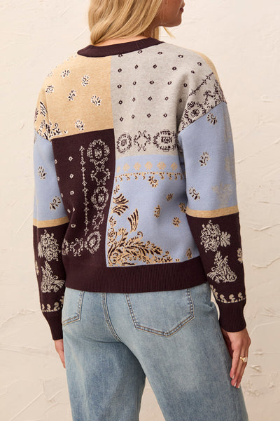TRIBAL - JACQUARD BUTTON FRONT KNIT CARDIGAN - 6322O-8277