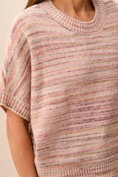 TRIBAL - VARIGATED POPOVER SWEATER - 6323O-5617