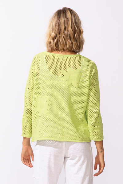 ESCAPE - FLORAL CROCHET EASY PULLOVER SWEATER - 65175