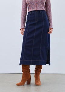 FDJ - LIGHTWEIGHT AUTHENTIC DENIM COLUMN MIDI SKIRT - 6778843