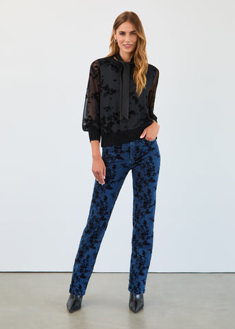 FDJ - FLOCKED PRINTED SUZANNE STRAIGHT LEG - 6985779