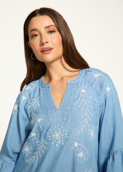 FDJ - EMBROIDERED CHAMBRAY SHIRT - 7051846