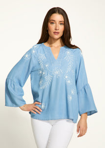 FDJ - EMBROIDERED CHAMBRAY SHIRT - 7051846