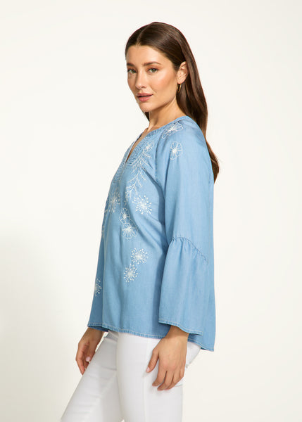 FDJ - EMBROIDERED CHAMBRAY SHIRT - 7051846