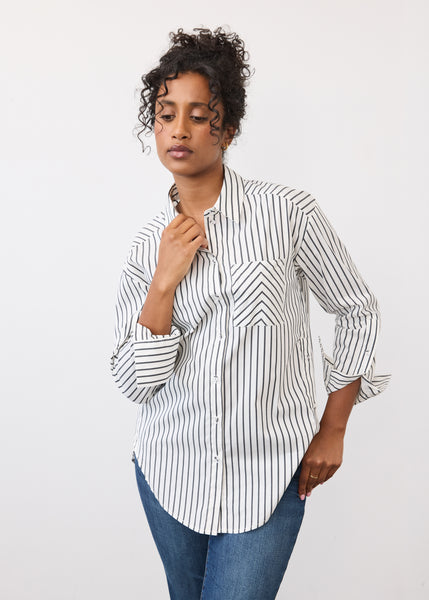 FDJ - STRIPE STRETCH POPLIN SHIRT - 7481623 - 2 COLOURS