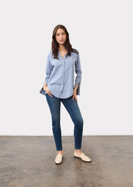 FDJ - STRIPE STRETCH POPLIN SHIRT - 7481623 - 2 COLOURS