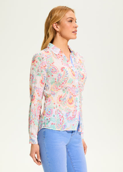 FDJ - NOVICE PAISLEY CRINKLE PRINTED SHIRT - 7627881