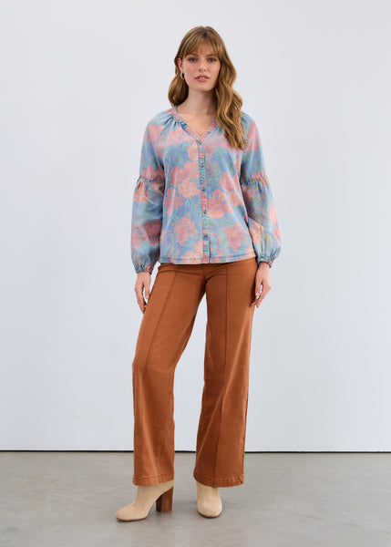 FDJ - CHAMBRAY PRIMROSE HILL PRINT SHIRT - 7674846