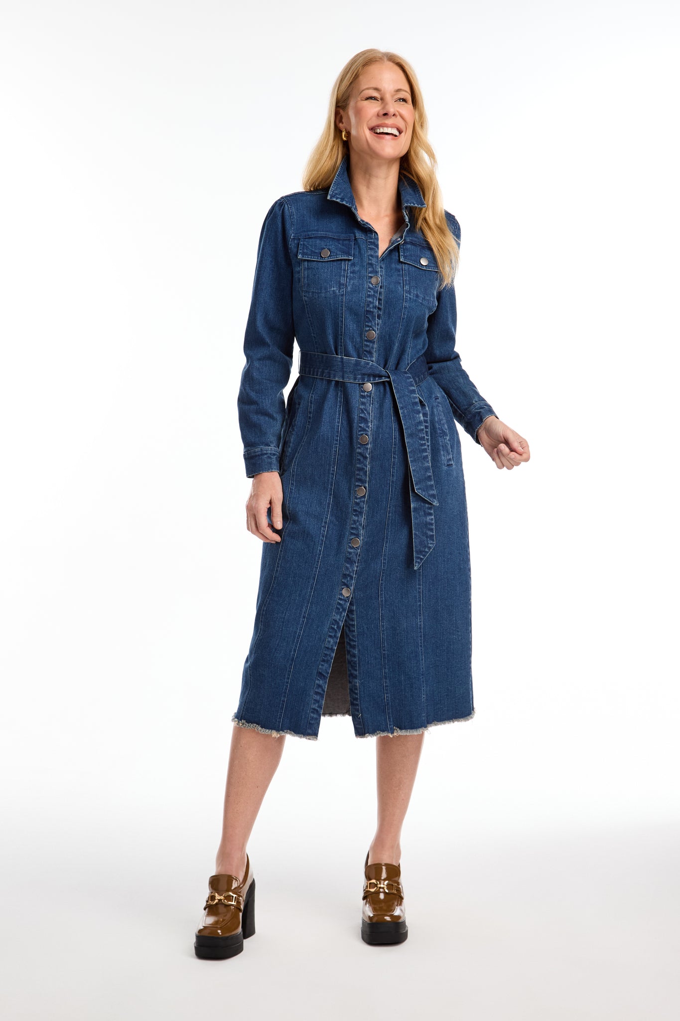 FDJ - DENIM DRESS / DUSTER COAT- 7697667