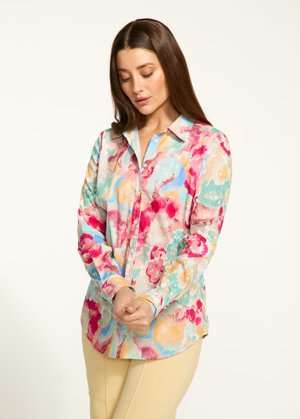 FDJ - GRAND FLORAL POPLIN STRETCH SHIRT - 7701623