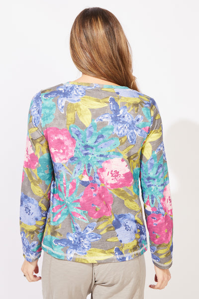 ESCAPE - BOTANICAL BLOOMS PERFECT COTTON SLUB LAYER TEE - E91201