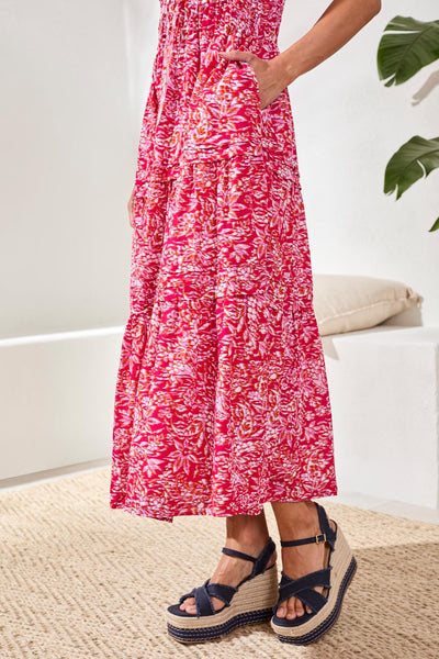 TRIBAL - GARDENIA PRINT MAXI DRESS - 971O-3647