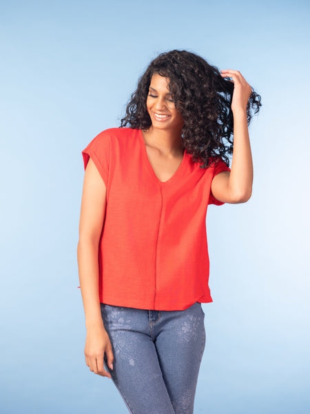 ALISON SHERI - CAP SLEEVE COTTON TOP - A47105 - 3 Colours