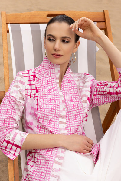 ALISON SHERI - FLUTED NECKLINE 3/4 SLEEVE COTTON BLOUSE - A47175 - 2 Colours