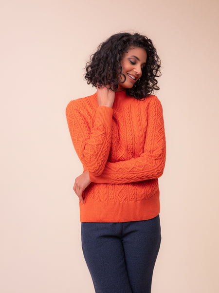 ALISON SHERI - MOCK NECK CABLE KNIT SWEATER - A48120 - 3 Colours