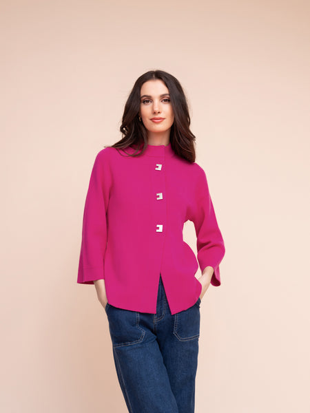 ALISON SHERI - SOFT KNIT BUTTON FRONT CARDIGAN JACKET  -A48211 -  2 COLOURS