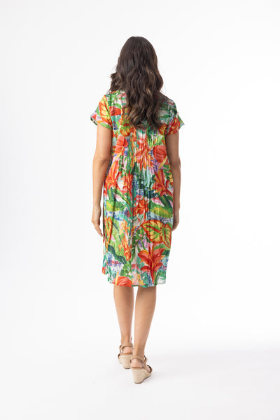 ORIENTIQUE - EQUADOR PRINT EASY FIT DRESS - 40212