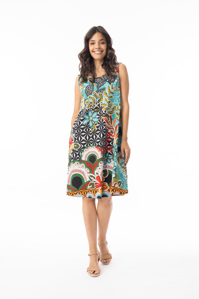 ORIENTIQUE - REVERSIBLE GUARATIBA PRINT DRESS - 61745