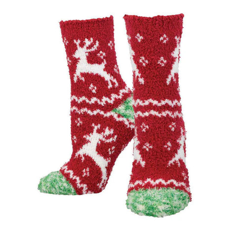 SOCKSMITH WARM AND COZY CREW SOCKS - JOYOUS REINDEER