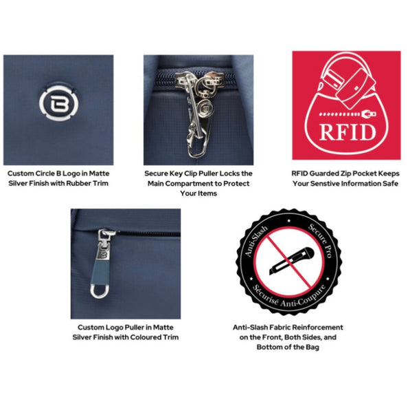 BESIDE-U - RFID PROTECTED / ANTI SLASH -  FESTIVAL TOTE