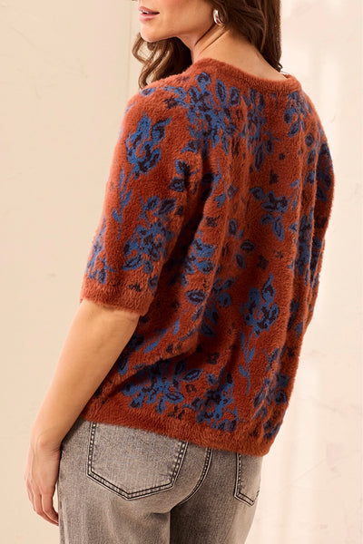 TRIBAL - ELBOW SLEEVE CREW NECK SWEATER - 3244O-8321