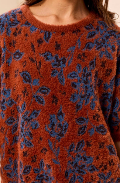 TRIBAL - ELBOW SLEEVE CREW NECK SWEATER - 3244O-8321