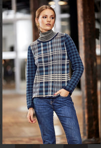 SKOVHUUS - PLAID CREW SWEATER - 3639