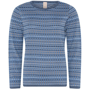 SKOVHUUS - PATTERN STRIPE CREW SWEATER - 3262