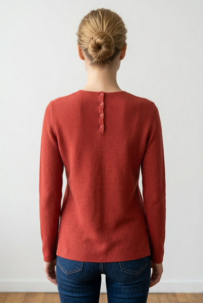 MANSTEAD - MOMENT ORGANIC COTTON SWEATER WITH BACK BUTTON DETAIL - 3 colours