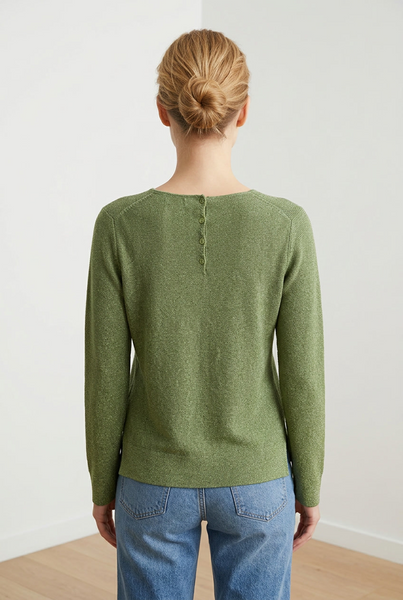 MANSTEAD - MOMENT ORGANIC COTTON SWEATER WITH BACK BUTTON DETAIL - 3 colours