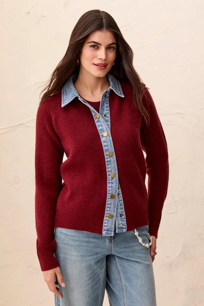 TRIBAL - MIXED MEDIA SWEATER JACKET - 6350O-5622 - 2 Colours