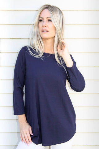 PURE ESSENCE- 3/4 SLEEVE BAMBOO TOP - 210-4769 - 13 Colours