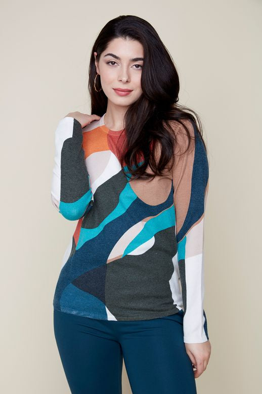 RENUAR - ABSTRACT CREW NECK SWEATER - R6915-3391