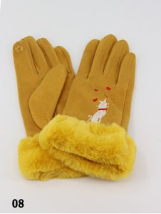 INT - TOUCH SCREEN GLOVE WITH FAUX FUR CUFF - GL10958