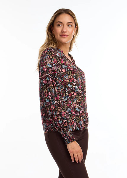 FDJ - GRAMERCY PRINT BLOUSE WITH SMOCK CUFF - 7150397