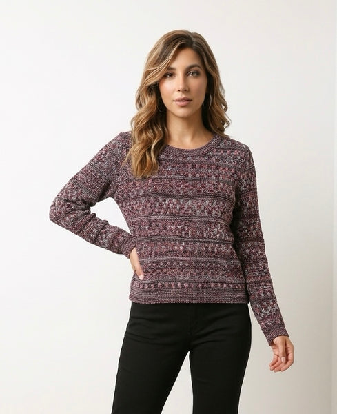 SKOVHUUS - MARL STRIPE CREW NECK SWEATER - 4400 - 2 Colours