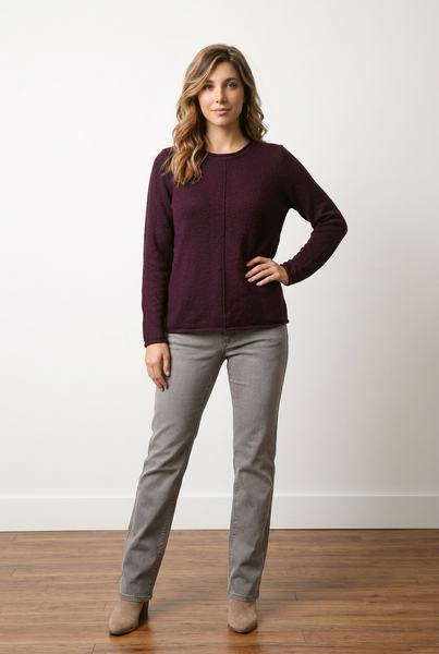 SKOVHUUS - ORGANIC COTTON ROLL CREW NECK  - 2954- 2 COLOURS