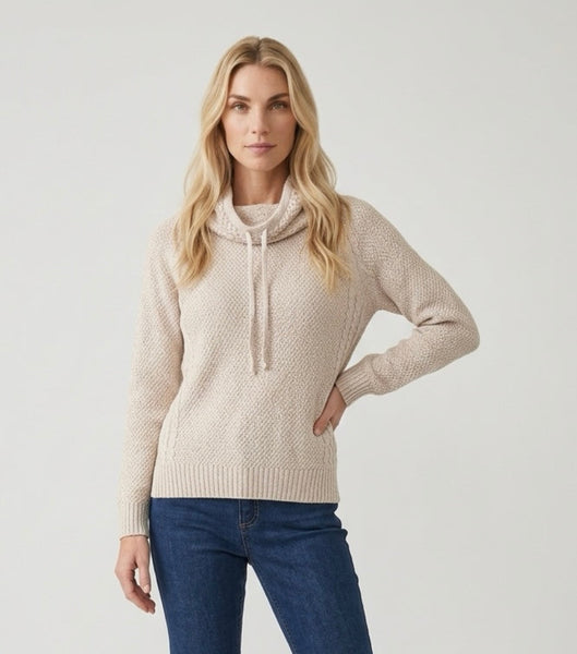 CANADA KNITWEAR - COTTON FUNNEL NECK SWEATER - 5245 - 2 colours