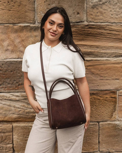 LOUENHIDE - STEFFIE FAUX SUEDE MINI TOTE BAG