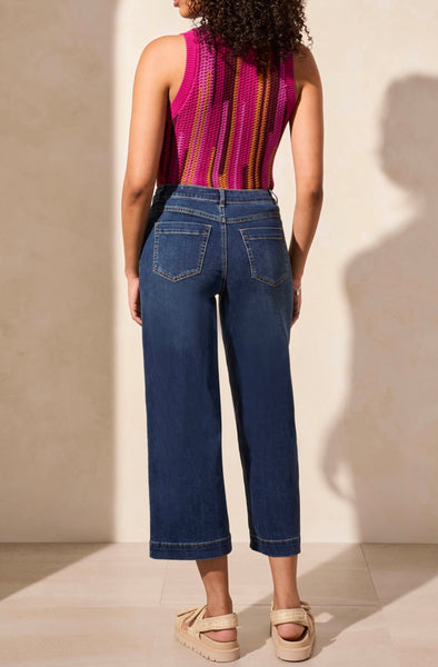 TRIBAL - AUDREY PULL ON FLARE CROP JEAN - 5708O-2020